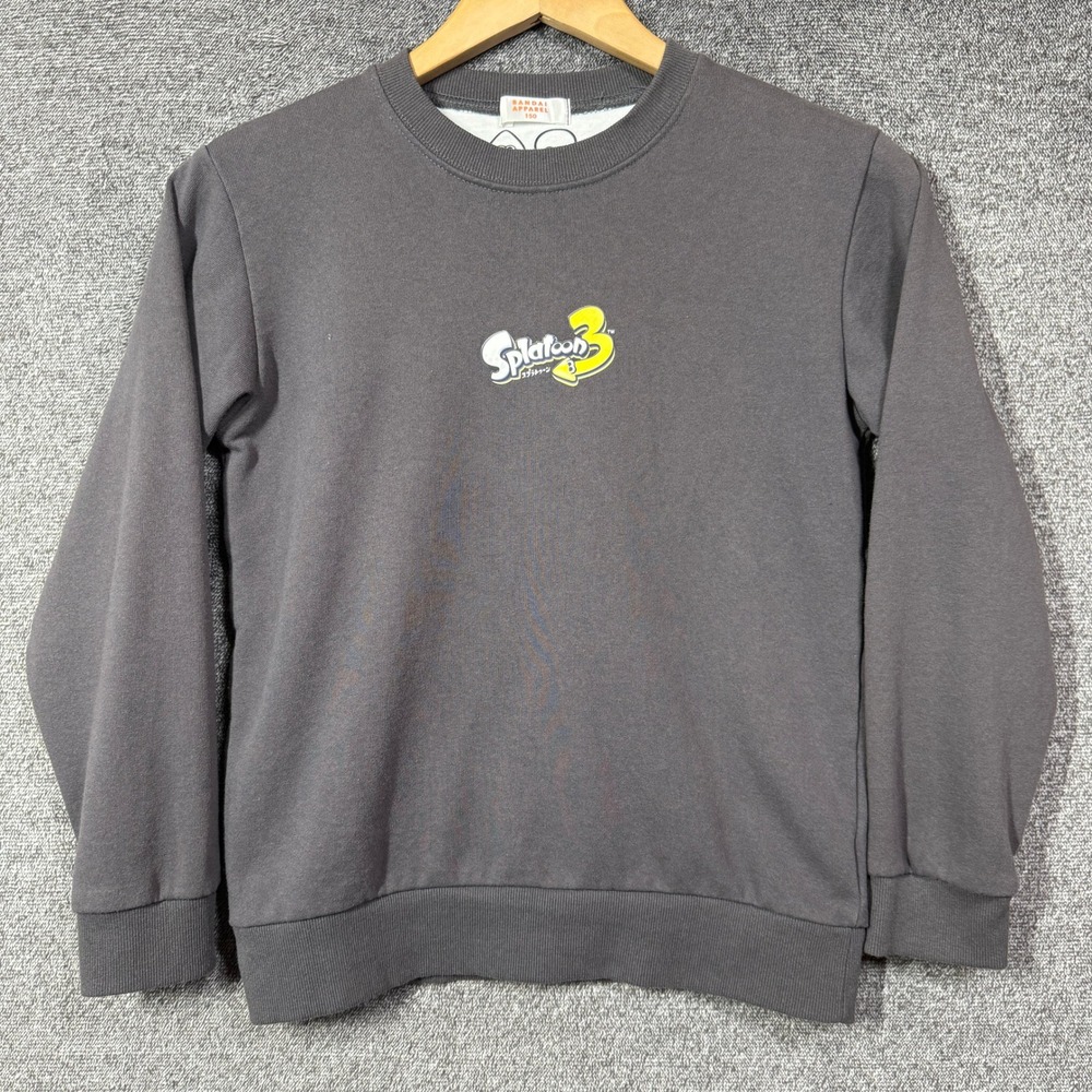 Bandai Splatoon 3 Kids Gray Graphic Sweatshirt Nintendo Inkling Size 150 Large